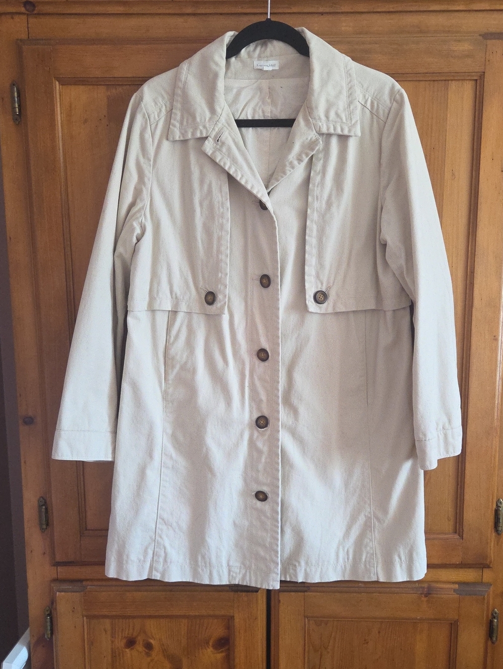 Garnet Hill Beige Mid-Length Trench Coat